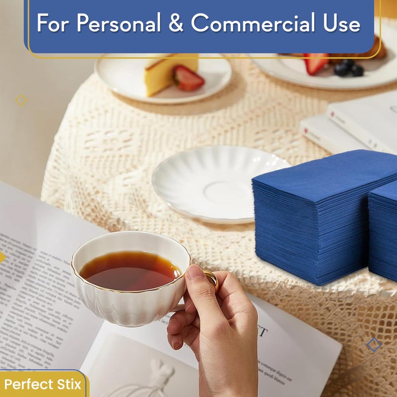 Perfect Stix - PS 2 PLY DINNER NAP Navy Blue 125CT 2 Ply Dinner Napkin Navy Blue, 3" Height, 4" Width, 8" Length 125ct - Image 2